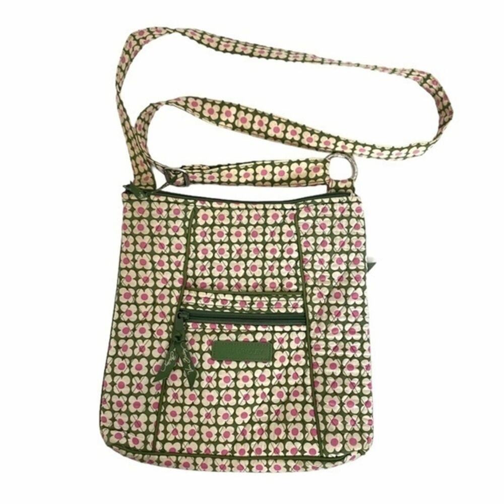 Vera Bradley Pink & Green Floral Hipster Crossbody